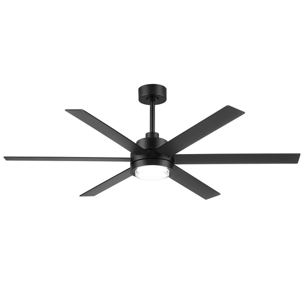 Aviora 60-Inch Black and Wood Ceiling Fan with Light & Remote